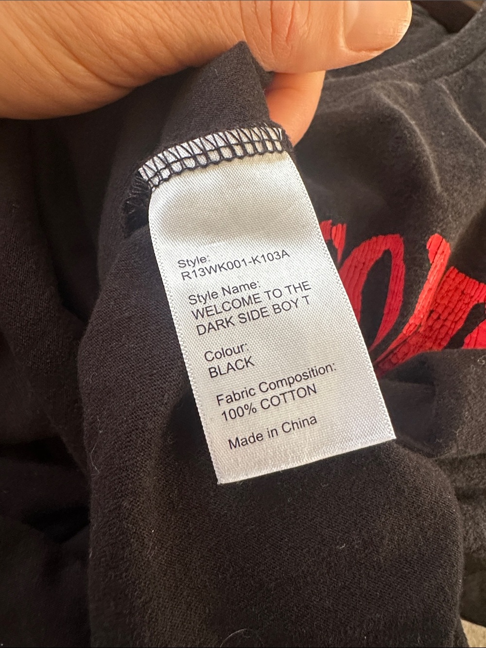 R13 Welcome To The Dark Side Graphic Oversized Tee - Black & Red - Picture 4 of 4
